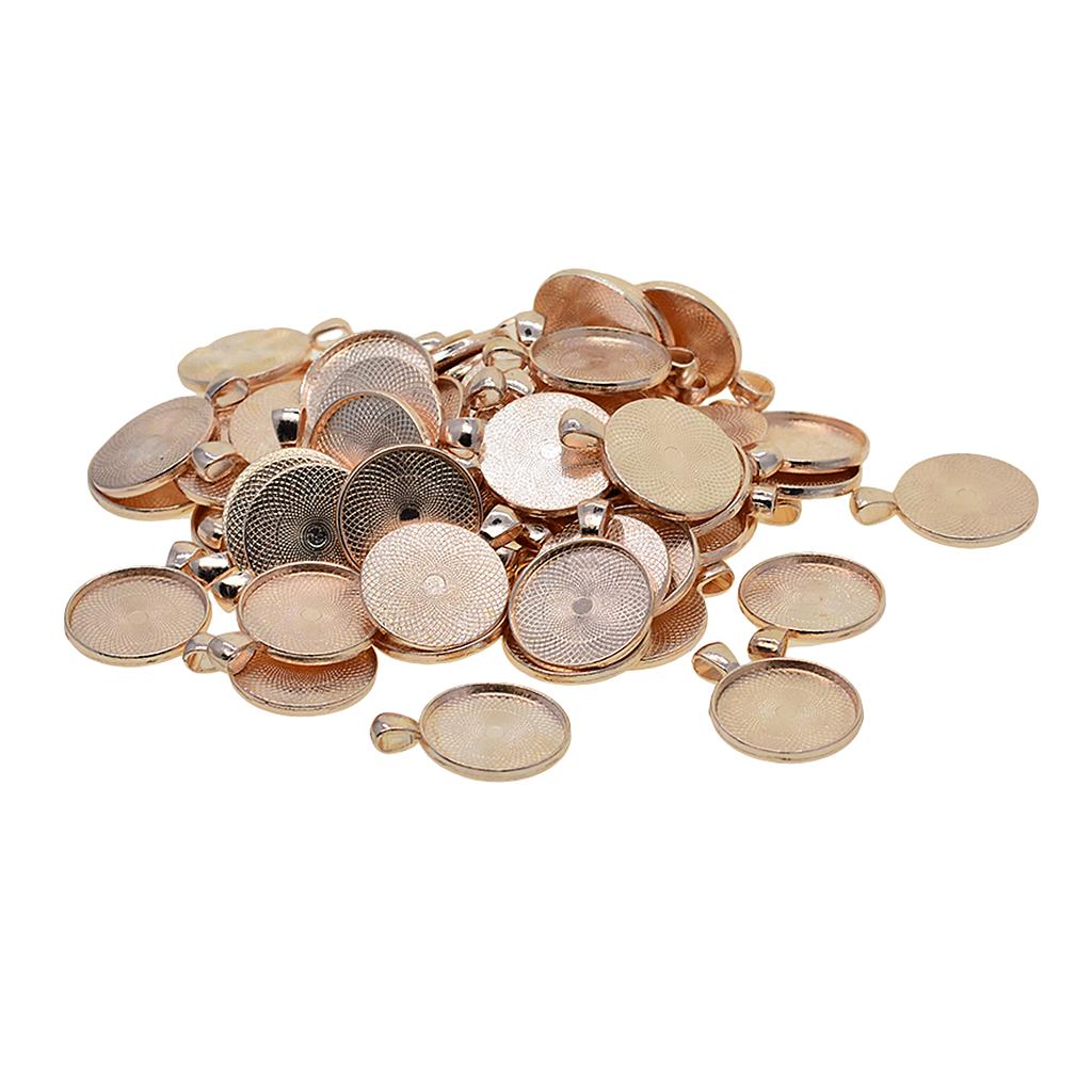 50 stykker runde blanke cabochonramme brettinnstillinger DIY-anheng Base 25 mm