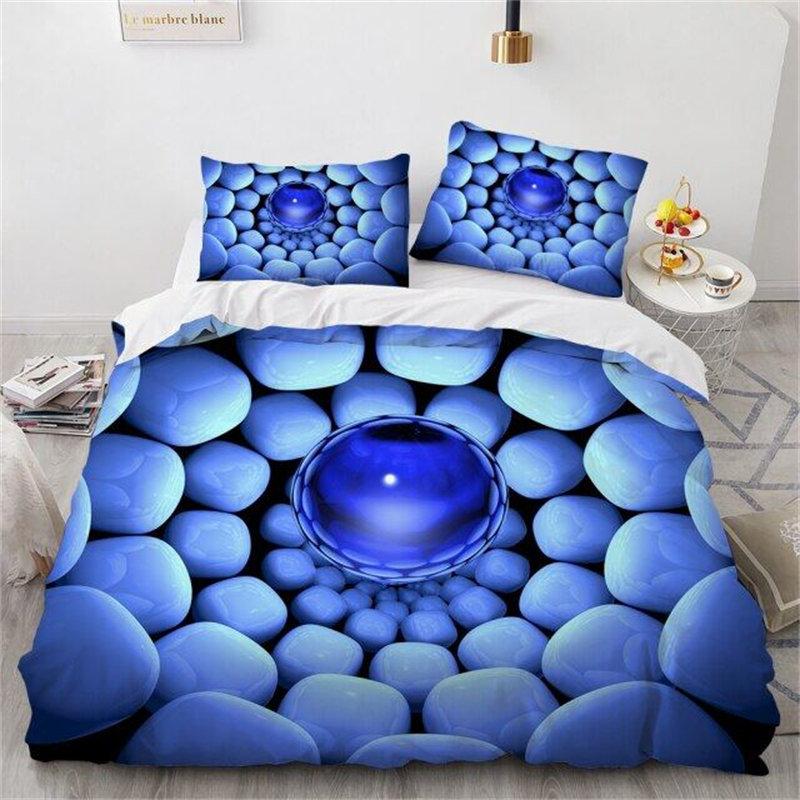 3D Decorative Microfiber Duvet Cover Abstract Geometric Decorative Three-Piece Set