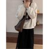 IELGY women's large-capacity bag, simple soft leather shoulder armpit bag, retro commuter oblique span mother and child bag