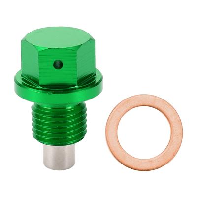 Motoforti Universal Pan Screw Drain Plug Sump Drain Nut Bolt M12x1.25 Fit Aluminum Alloy Green 1 Set