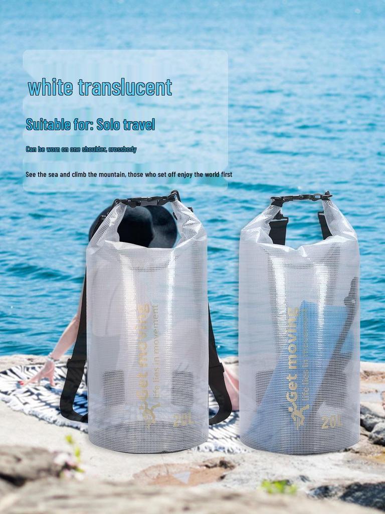 Portable Waterproof Mesh Swimming Bag - Translucent and Foldable for Outdoor Sports & Canyoning