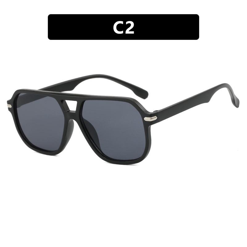 2024 Double Beam Square Sunglasses: Simple European & American Fashion, Trendy for Women