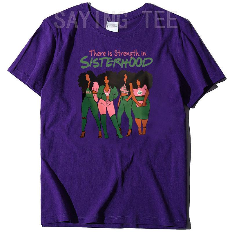 There Is Strength In Sisterhood Black History Melanin Queen T-Shirt African American Sisters Graphic Tee Top Afro Sistas Clothes