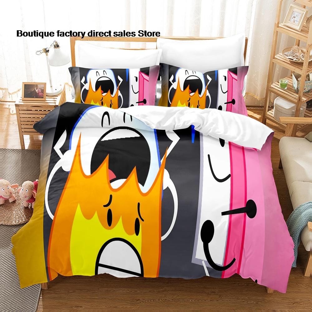 3 Stück Battle for Dream Island Druck Bettbezug Alle Größen für Fans Schlafzimmer BFDI W.O.A.H. Bündel Bettwäsche-Set