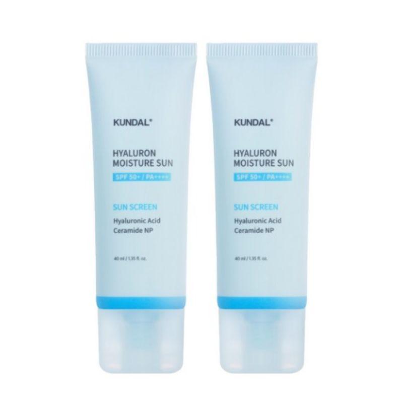 KUNDAL Hyaluron Moisture Sunscreen 40ml × 2 – Hydrating Daily Facial Sun Care Double Set