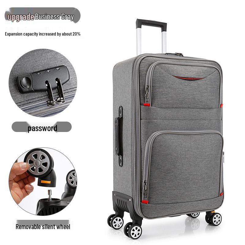 

Прочный чемодан из ткани Оксфорд с универсальными колесами, большой вместимости (24-28 дюймов), Мужской и женский чемодан на колесиках с защитой паролем. 28 inch - Extra Large, Caution, Fits Quilt