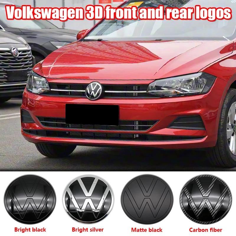 1Pc 139mm 110mm VW Logo ABS Emblem Car Hood Front Grill Rear Trunk Badge Accessory For VW Polo 2019 2020 2021 2022 2023 2024NO7