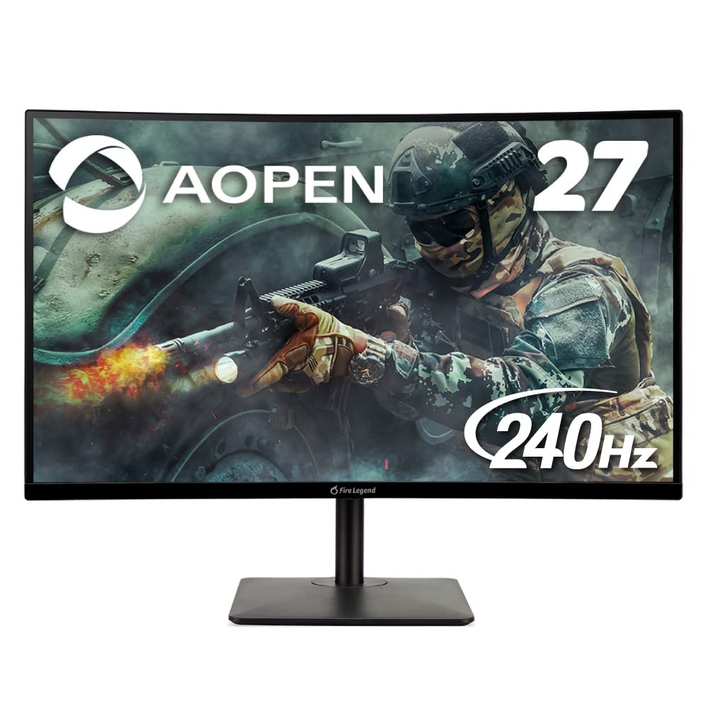 AOPEN Gaming Curved Monitor 27HC5RZbmiiphx 27 inches 240Hz 1ms VA Full HD PS4 FPS Suitable HDMI x 2 DisplayPort 3 Year Warranty Wide Viewing Angle