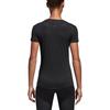 Adidas Solid Color Round Neck Short Sleeve T-Shirt Women Tops Black CF3936