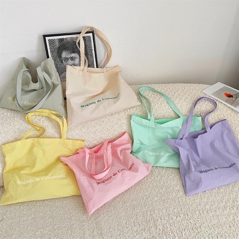 1 Large-capacity Canvas Tote Bag Women's Bag Student Class Shoulder Bag Printed Cloth Bag Simple Schoolbag
