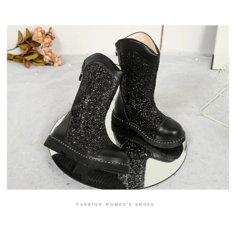 Botas Fashion Girls' Shoes Autumn Kids Sequined Ankle Boots Comfort Non Slip Girls Boots Zapatos De Mujer