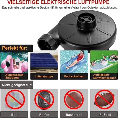 Electric Air Pump 2 In 1 Air Pump Air Mattress for Inflating Draining Electric Pump with 3 Nozzles for Air Mattress Inflatable Toy Swimming Ring