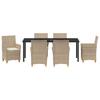 Garden Dining Set 7 pcs Beige Poly Rattan