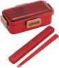Skater Bento Single Made In for with Locking for Dishwasher and Microwave Cherry Red Box, 530ml, Tier, Japan, Women, 4-Point Leak-Resistant Storage,
