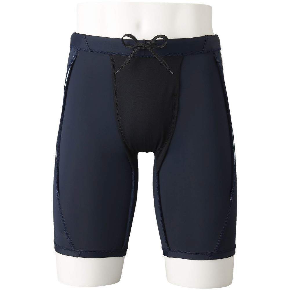 MIZUNO Fitness Half Spats 3D Size S x Size Men's Swimsuit, (21cm Inseam, Cups), N2JB1112, (Navy Mint, 83)