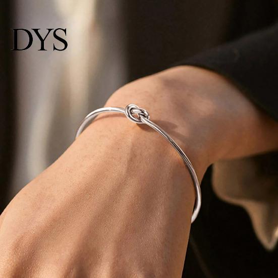 Adjustable Open Bracelet Knot Cuff Forever Love Infinity Bangle Friendship Gift for Women Best Friend Girlfriend Stainless Steel