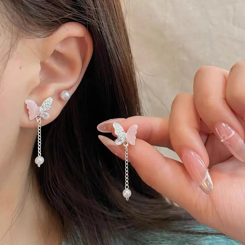 Colorful Flower Butterfly Earrings Seven-piece Set For Women Fashion Personalized Daily Accessory Party Jewelry Birthday Gifts