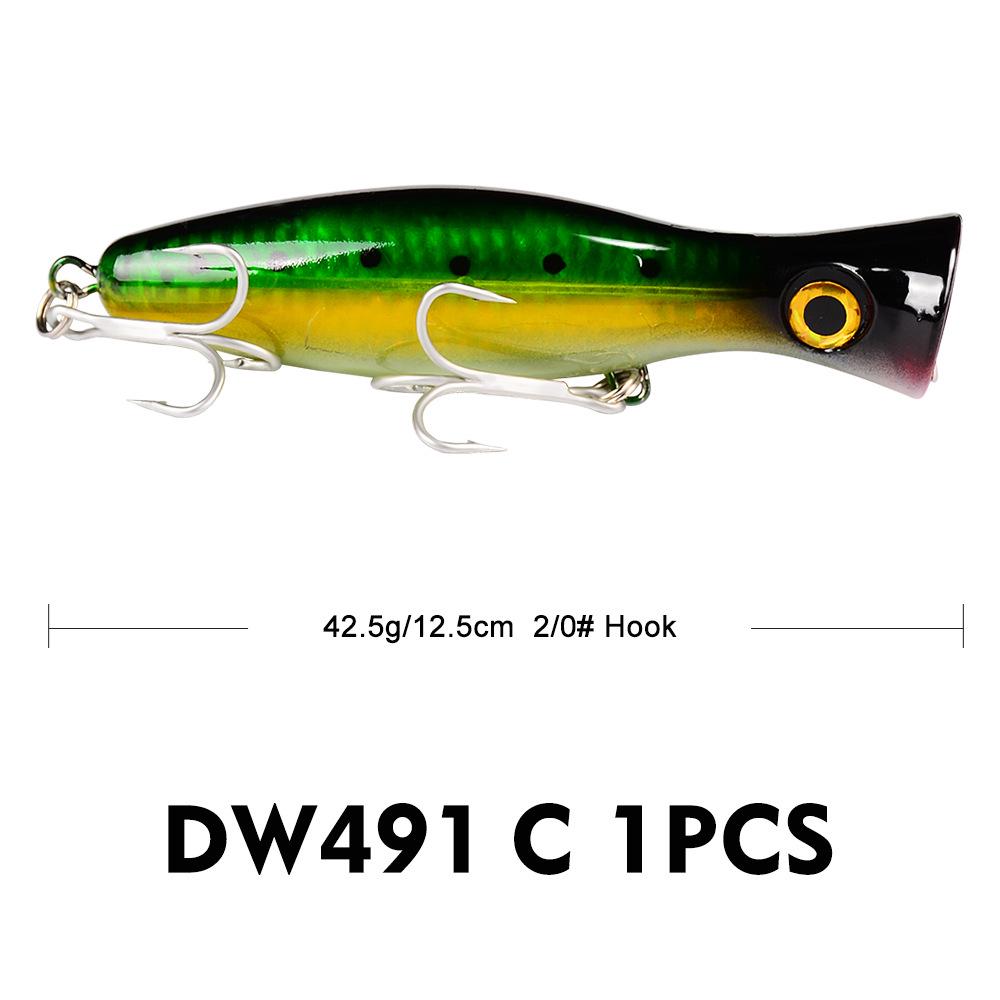 Six-Color Popper Lure - 13CM/43G Hard Plastic Bait DW491
