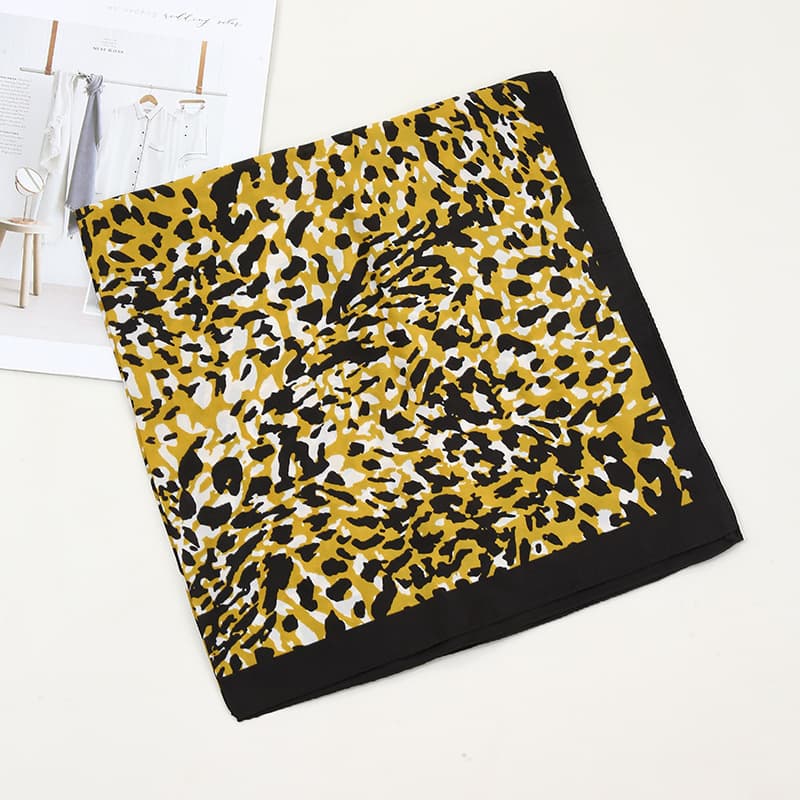 68Cm Polka Dot Leopard Print Scarf For Women Spring And Summer Thin Imitation Silk Scarf Trendy Versatile Headscarf Shawl