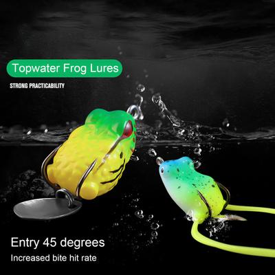 Esche per rana Topwater Set Aspetto realistico Design con gancio affilato Rana Esche morbide artificiali Esche per rana simulate d'acqua dolce