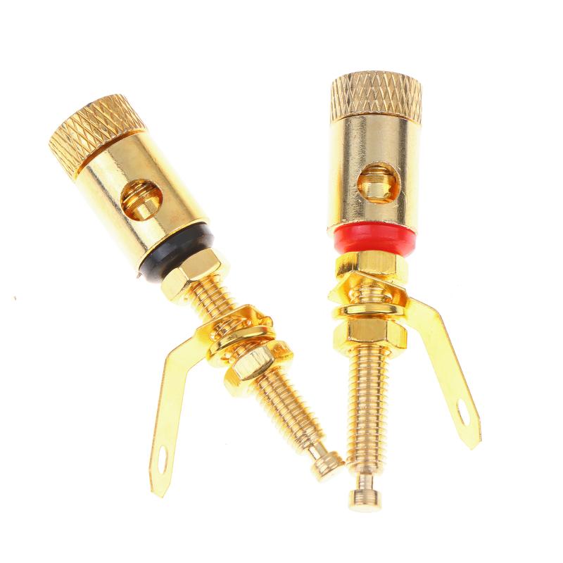 Amplifier Gold Plated Speaker Terminal Binding Posts DIY 1Pc Push Type Lengthen For Home Theater Components