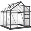Greenhouse Aluminum 3.65m² 190x192x201cm with Foundation Roof Window Sliding Door 4mm Panels, UV-Resistant Tomato House Cold Frame for Garden Outdoor
