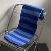 Student Women's Blue Striped Knitted Wool Scarf Korean Style Winter Warm Neck Warmer