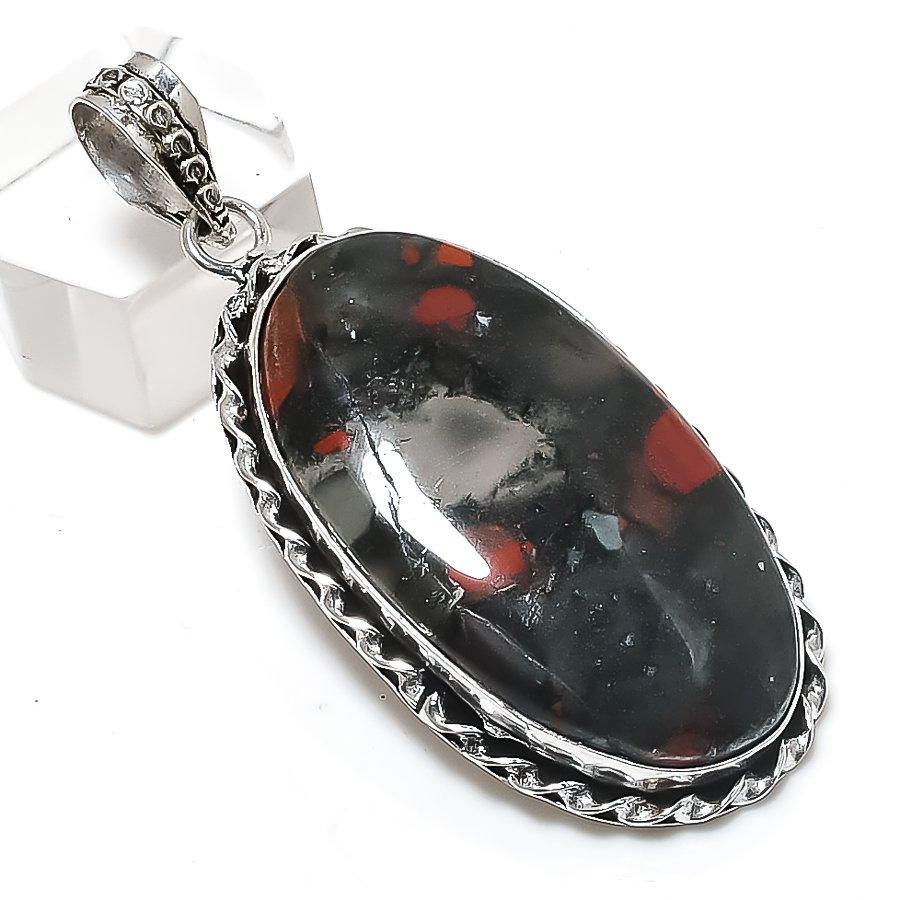 Boulder Opal Gemstone 925 Sterling Silver Jewelry Pendant 2.32"