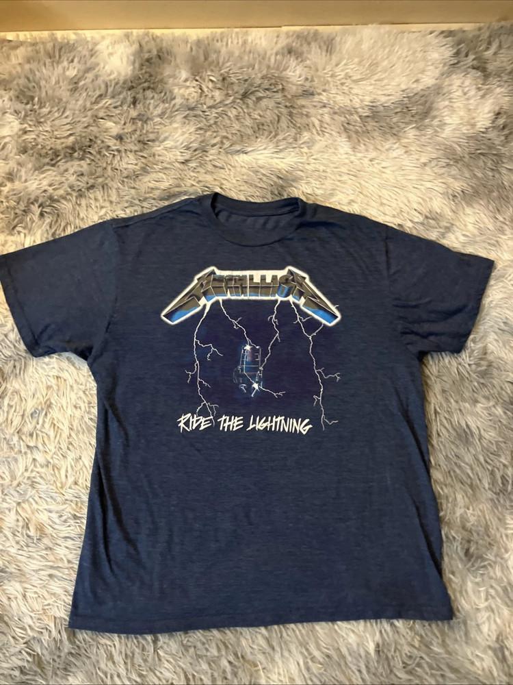 Metallica  Ride the Lightning Rock Band Logo Reprint S–4XL Unisex T-Shirt S