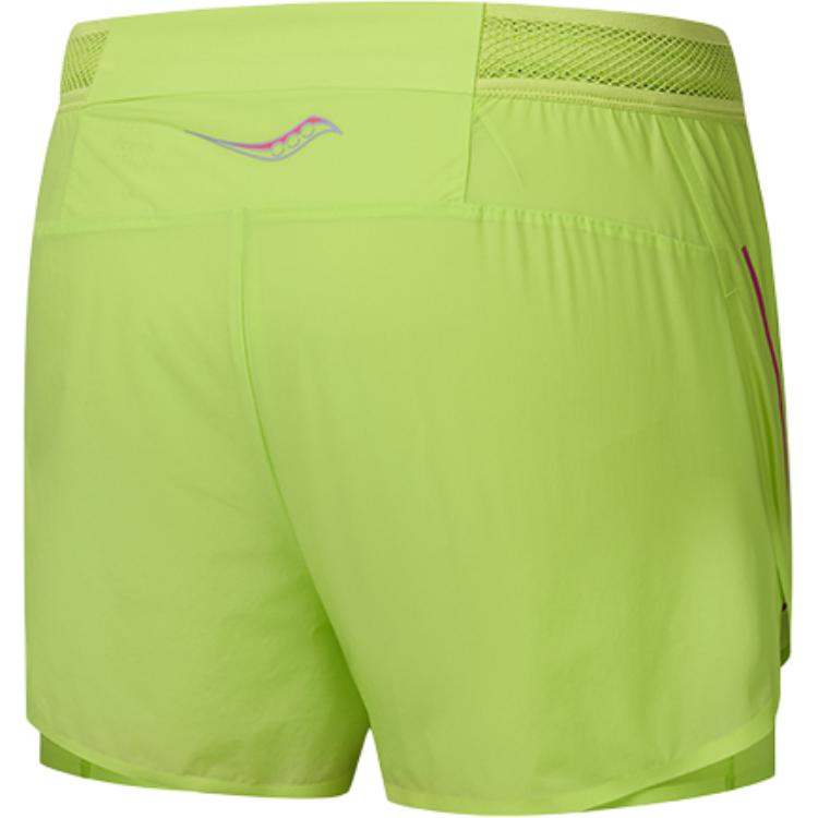 SAUCONY Professional Training Quick-Dry Breathable Double-Layer Sports Shorts Women Shorts New-Green SA1250DP63T-GE168