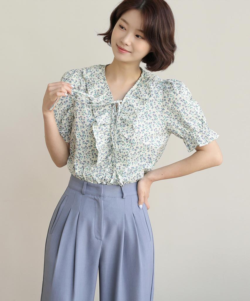 Ppaeppae Two-Pin Tuck Point Long Wide Slacks
