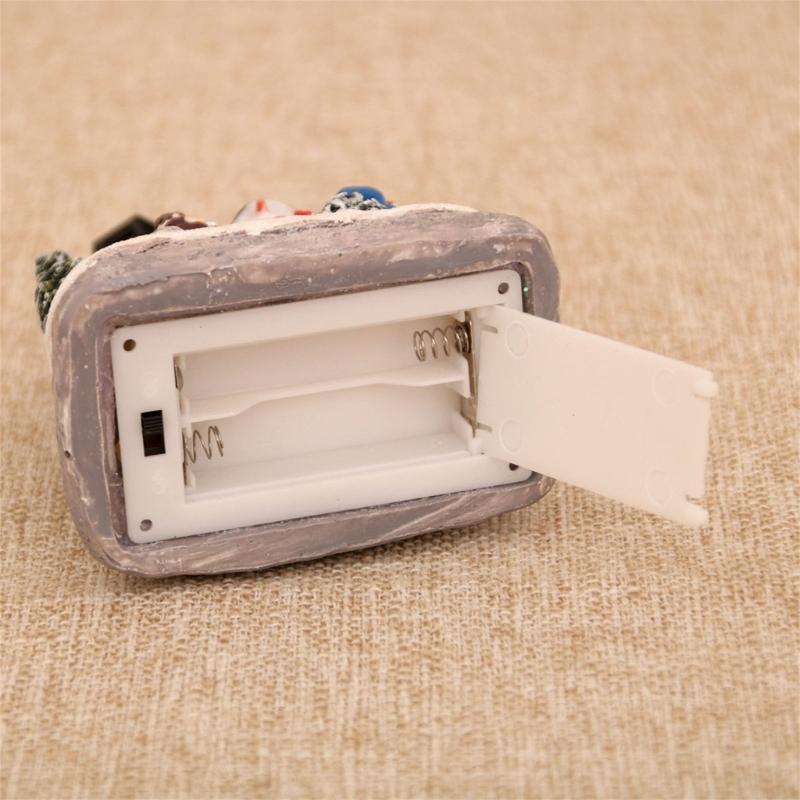 Illuminated Christmas Resin Figurine Ornament with LED Light Glowing Miniature Christmas Tree Resin Table Decorations