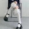 Calzini al Ginocchio in Pizzo di Nylon Lolita Fairy Maid Fiocco Calze di Cotone Cartone Animato Carina Ragazza Principessa