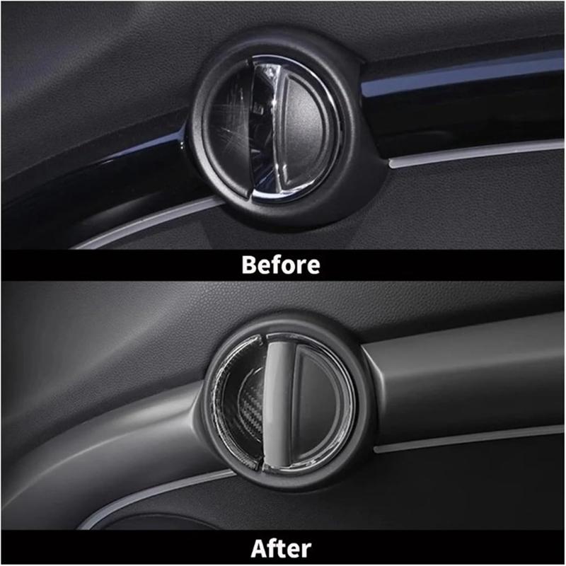 Inner Pull Handle Sticker For Mini Cooper F56 Real Carbon Fiber Car Interior Door Handle Cover
