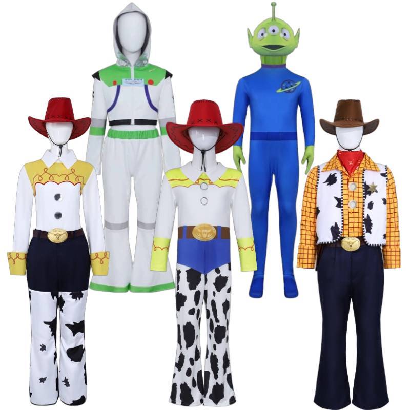 Toy Story Woody Jessie Buzz Lightyear Alien Cosplay Kostüm Aus Polyesterstoff Für Teenager-Auftritte Und Bühnenshows