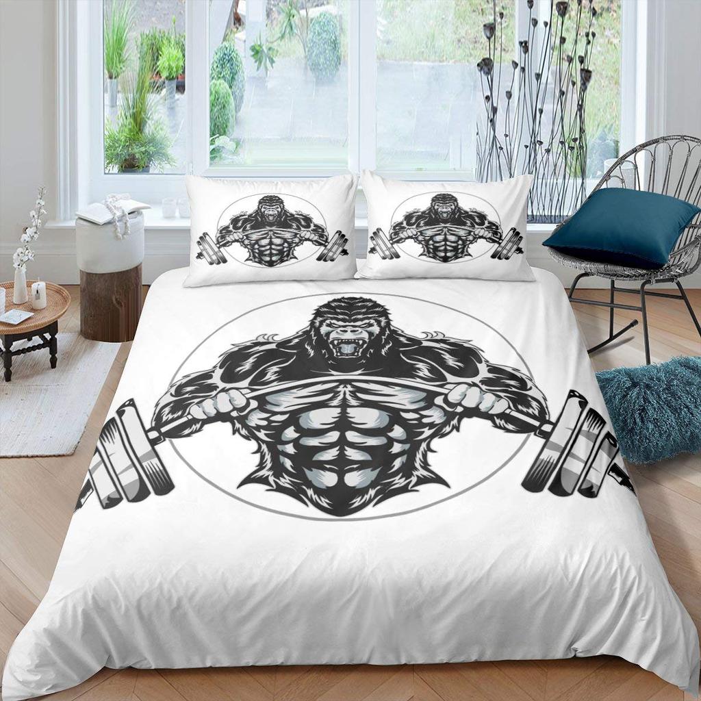 Comforter Orangutan Cute Monkey Bedding Set Palm Leaves Tropical Botanical Primitive Animal Comforter/