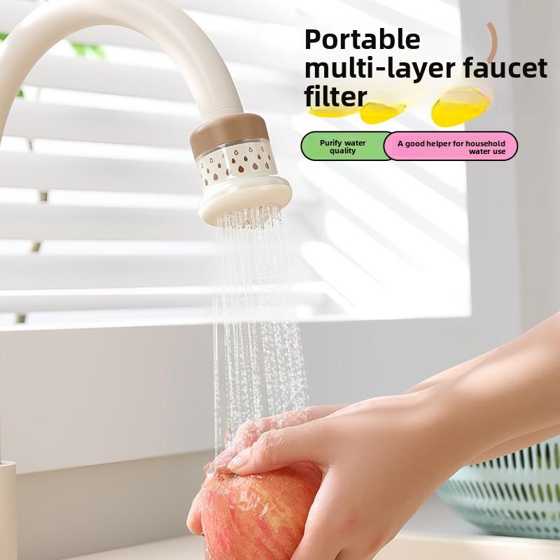 Water Faucet Splash-proof Multi-directional Rotating Bubble Filter for Kitchen Sink Water Dispenser, Water-saving and Splash-proof Device