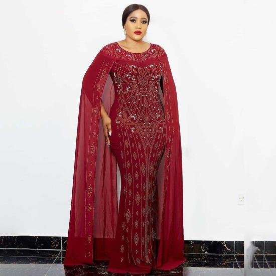 

Модное шифоновое платье для тяжелой промышленности с длинным рукавом и горячими бриллиантами и пузырьками, большое платье с запахом на бедре, рыбий хвост