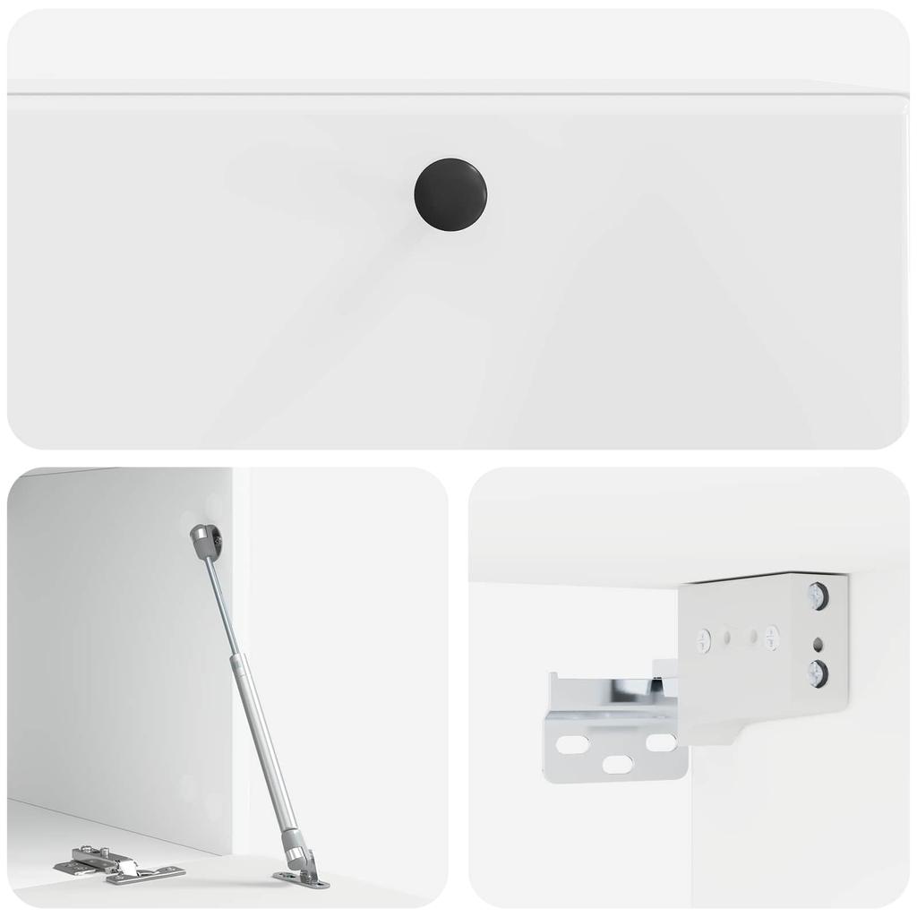Wall Mounted TV Cabinet 78.5 x 41 x 30 cm Glossy White