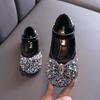 Girls' flat shoes, spring-autumn new style, colorful rhinestones & bowknot, small/medium/large children's dance shoes, performance shoes