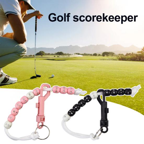 Golf Beads Score Counter with Clip Golf Stroke Score Count Keeper Putting Score Counter for Referee Caddy Golfer Golf Accessories