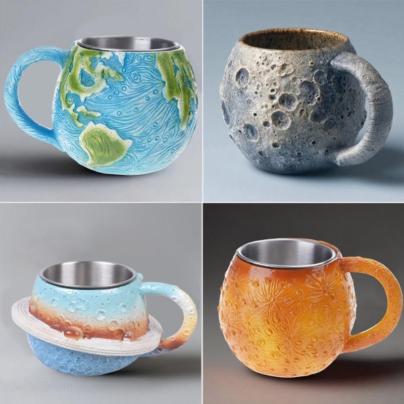 Canecas de Café do Sistema Solar Cerâmica com Tema de Astronomia Canecas Resistentes ao Calor Utensílios de Bebida Padrão Único Decoração de Casa