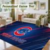 Crystal Velvet Square Rug Custom NameChicago Cubs Pattern Non Slip Home Floor Decor Rug