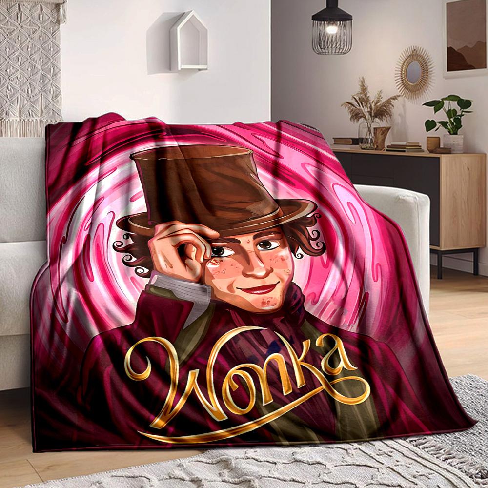 1 Stück Wonka, Schokoladenfabrik Decke Leichte Flanelldecke für Sofa, Bett, Reisen, Camping, Wohnzimmer, Büro, Couch, Stuhl und Bett