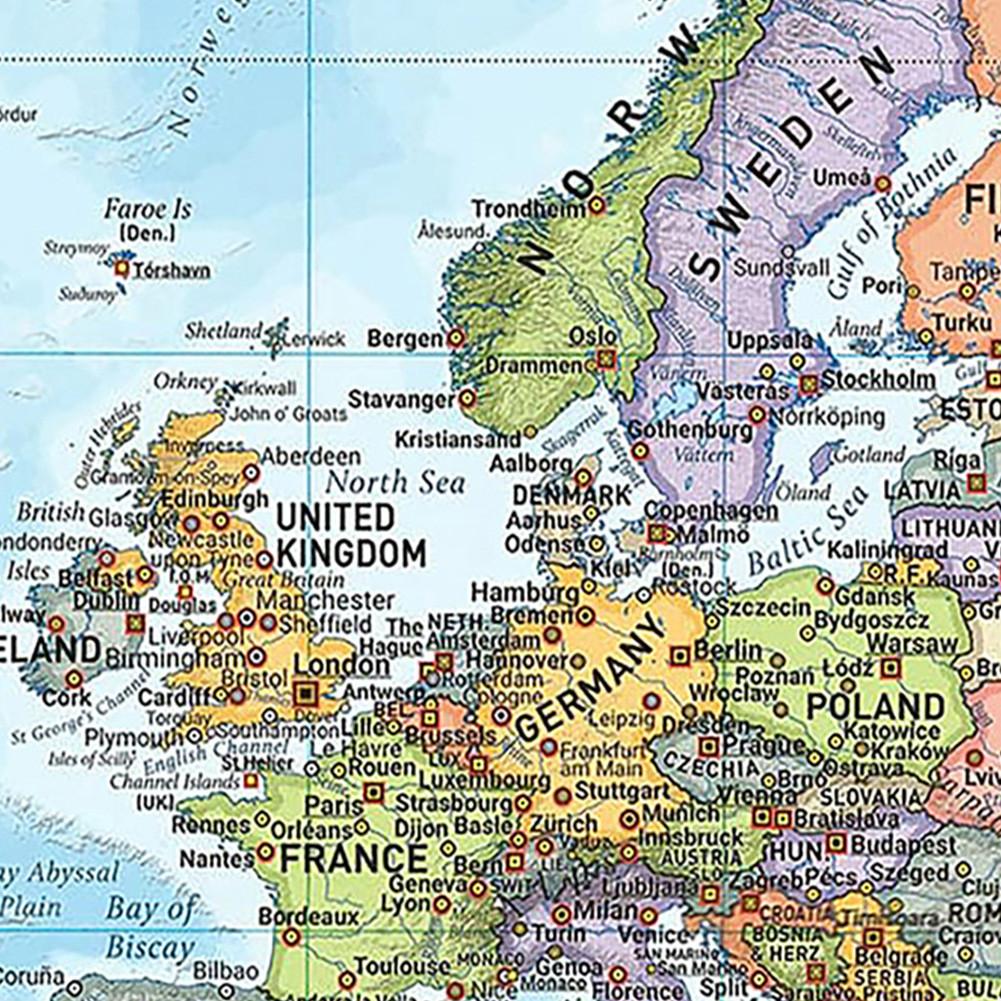 English Map Background World Map Political Distribution 2012 Year Wall Hanging Poster Decor Travel/Educational Supplies
