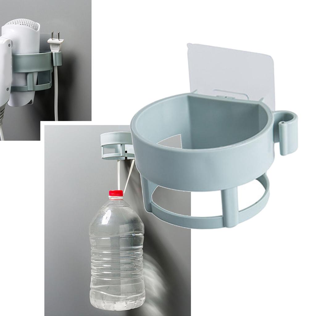 Hårfönshållare med ett hål, platsbesparande, självhäftande, väggmonterad, universell passform, hårfön