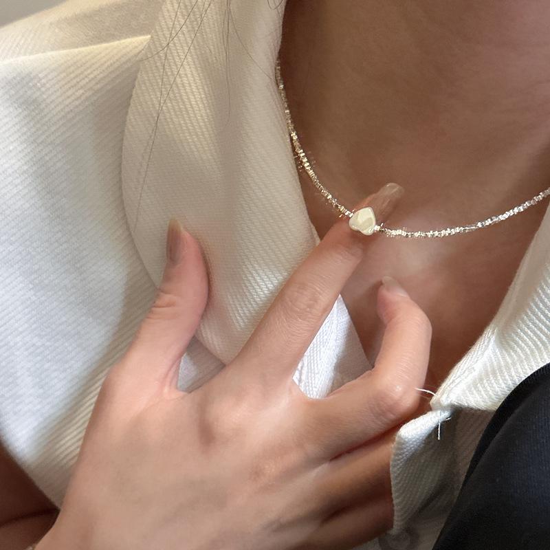 Korean Style Heart-Shaped Clavicle Chain: S925 Sterling Silver Mother-of-Pearl Necklace Bracelet