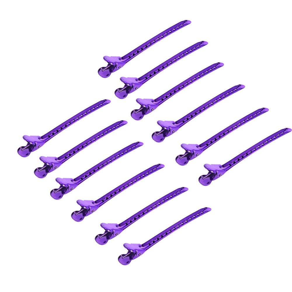12PCS Purple Salon Hair Clip Fashion Sectioning Clip Home Use Duck Bill Clips  Salon