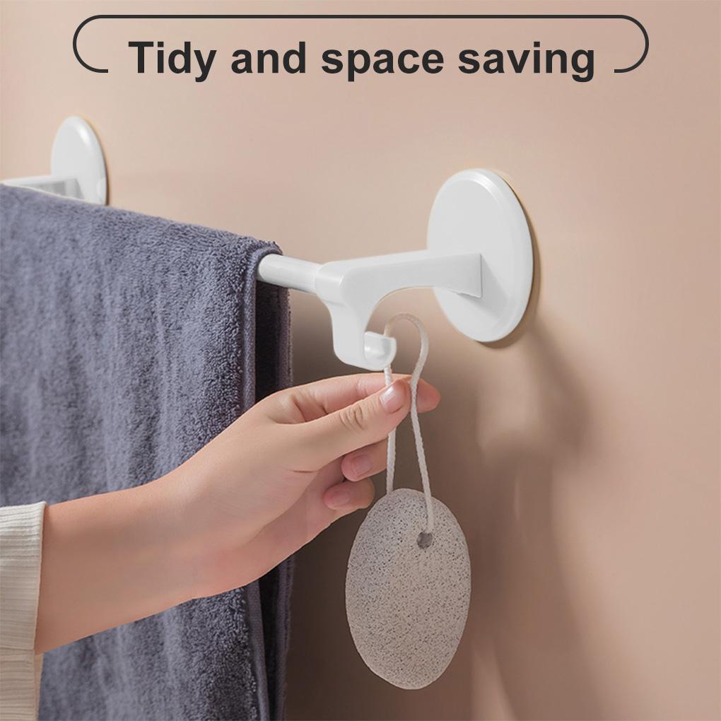 Bathroom Storage Rack Wall Mounted Towel Hanging Rack Plastic Toilet Holder Decoration