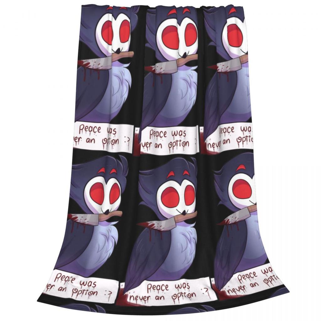 Shy Loona Flannel Throw Blankets Helluva Anime Blanket for Home Bedroom Soft Bedspread